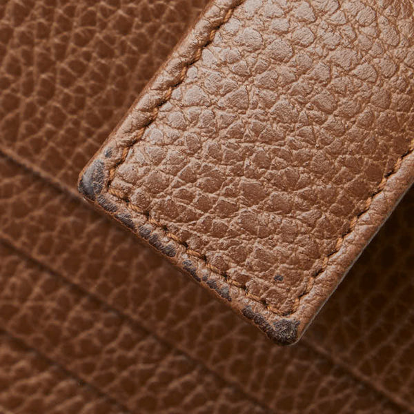 グッチ GGキャンバス ラウンドファスナー 二つ折り財布 346056 ベージュ ブラウン キャンバス レザー レディース GUCCI 【中古】