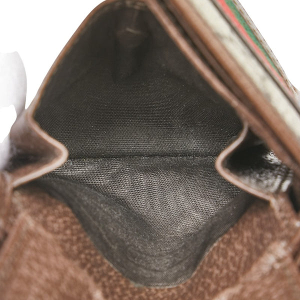 グッチ GGスプリーム オフィディア 二つ折り財布 597609 ベージュ ブラウン PVC レザー レディース GUCCI 【中古】