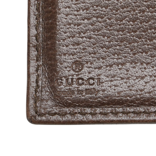 グッチ GGスプリーム オフィディア 二つ折り財布 597609 ベージュ ブラウン PVC レザー レディース GUCCI 【中古】