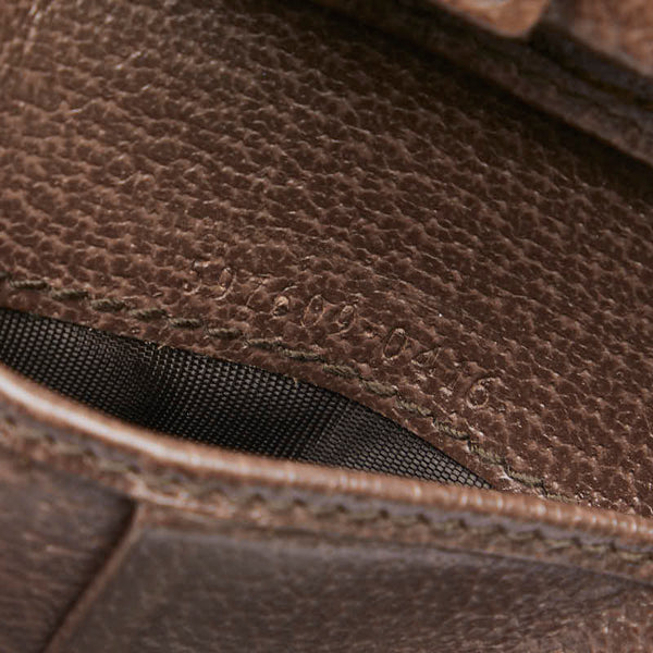 グッチ GGスプリーム オフィディア 二つ折り財布 597609 ベージュ ブラウン PVC レザー レディース GUCCI 【中古】