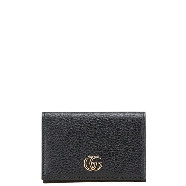 グッチ GGマーモント カードケース 名刺入れ 474748 ブラック レザー レディース GUCCI 【中古】