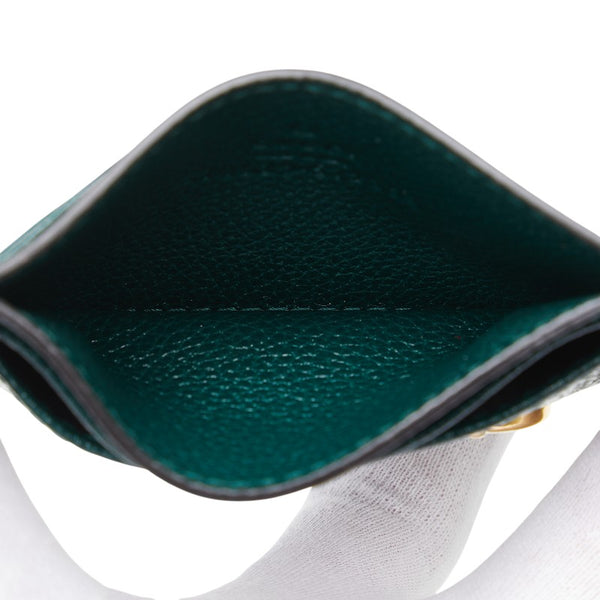 グッチ ズゥミ カードケース パスケース 570679 グリーン レザー レディース GUCCI 【中古】