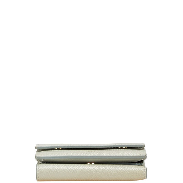 セリーヌ 三つ折り財布 コンパクトウォレット ライトグリーン レザー レディース CELINE 【中古】