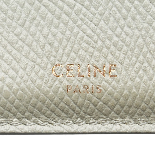 セリーヌ 三つ折り財布 コンパクトウォレット ライトグリーン レザー レディース CELINE 【中古】