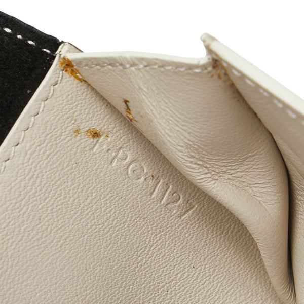 セリーヌ ラージ ストラップウォレット バイカラー 長財布 ブラック グレー レザー レディース CELINE 【中古】