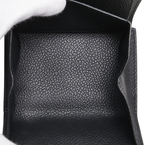 サンローラン 三つ折り財布 コンパクトウォレット ブラック レザー レディース SAINT LAURENT 【中古】