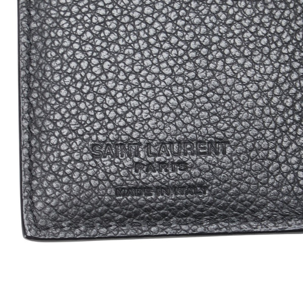 サンローラン 三つ折り財布 コンパクトウォレット ブラック レザー レディース SAINT LAURENT 【中古】