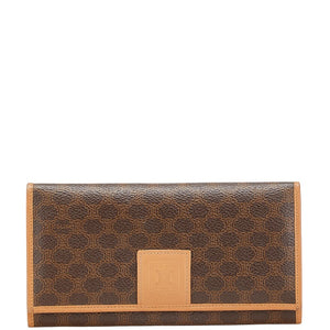 セリーヌ マカダム 長財布 ブラウン PVC レザー レディース CELINE 【中古】