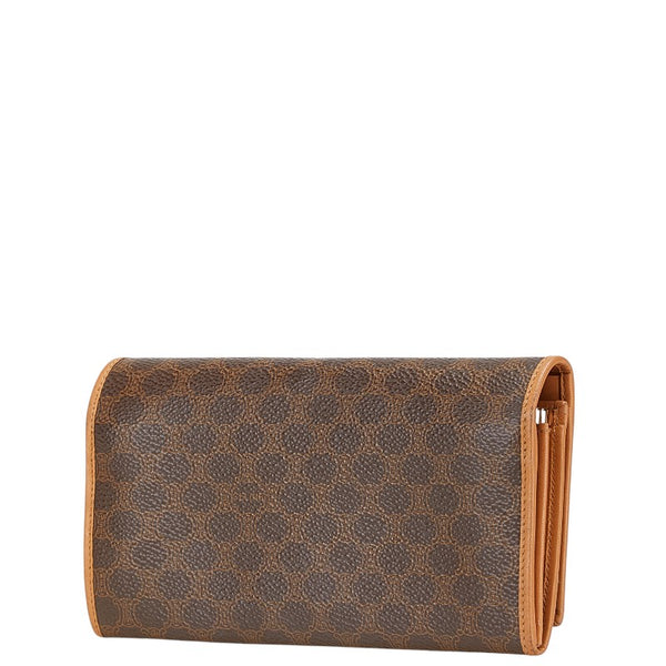 セリーヌ マカダム 長財布 ブラウン PVC レザー レディース CELINE 【中古】