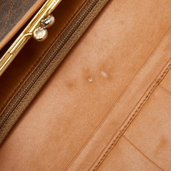 セリーヌ マカダム 長財布 ブラウン PVC レザー レディース CELINE 【中古】