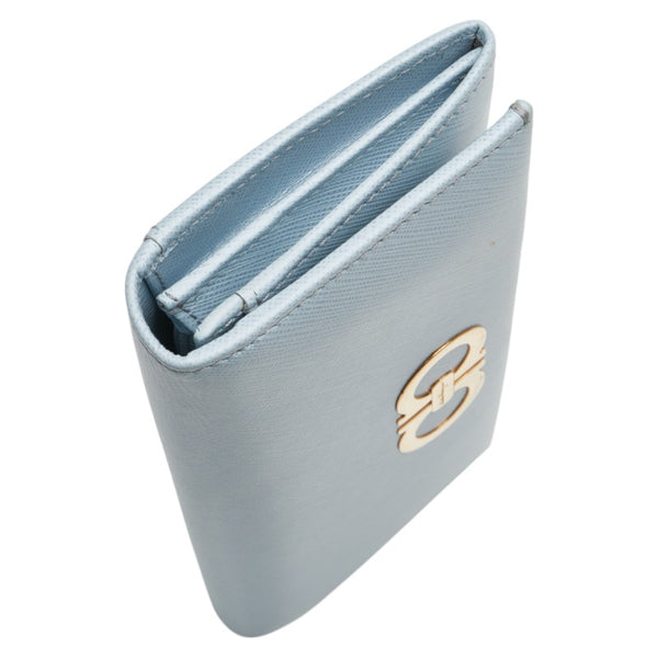 サルヴァトーレフェラガモ ガンチーニ 長財布 ライトブルー レザー レディース Salvatore Ferragamo 【中古】