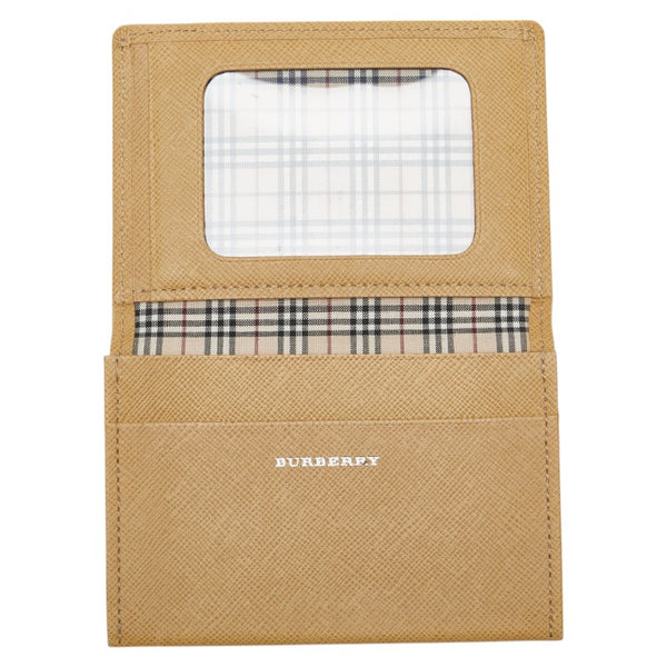 バーバリー ノバチェック カードケース パスケース ベージュ レザー レディース BURBERRY 【中古】