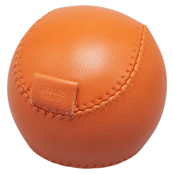 エルメス 野球ボール オレンジ レザー レディース HERMES 【中古】