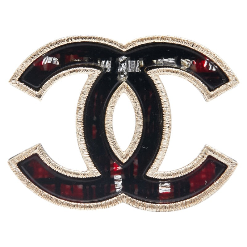 シャネル ココマーク ブローチ ブラック マルチカラー プラスチック メッキ レディース CHANEL 【中古】