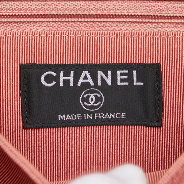 シャネル チョコバー 斜め掛け チェーン ショルダーバッグ ピンク ラムスキン レディース CHANEL 【中古】