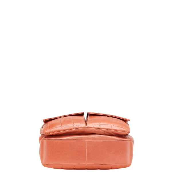 シャネル チョコバー 斜め掛け チェーン ショルダーバッグ ピンク ラムスキン レディース CHANEL 【中古】