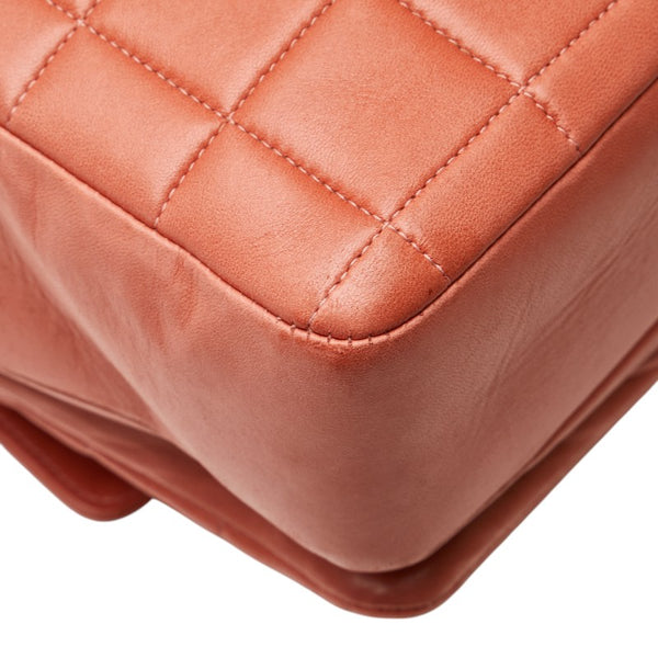 シャネル チョコバー 斜め掛け チェーン ショルダーバッグ ピンク ラムスキン レディース CHANEL 【中古】