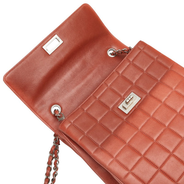 シャネル チョコバー 斜め掛け チェーン ショルダーバッグ ピンク ラムスキン レディース CHANEL 【中古】
