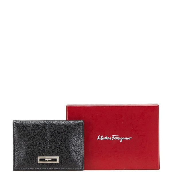 サルヴァトーレフェラガモ カードケース パスケース ブラック レザー レディース Salvatore Ferragamo 【中古】