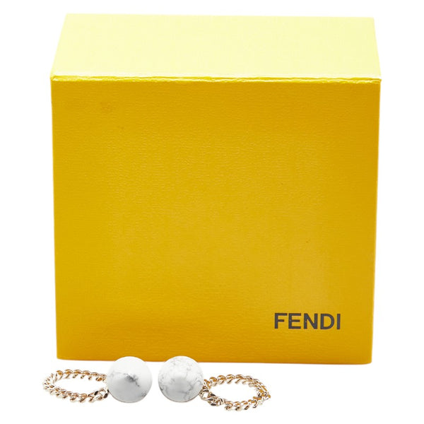 フェンディ スタッドピアス チェーン ゴールド メッキ レディース FENDI 【中古】