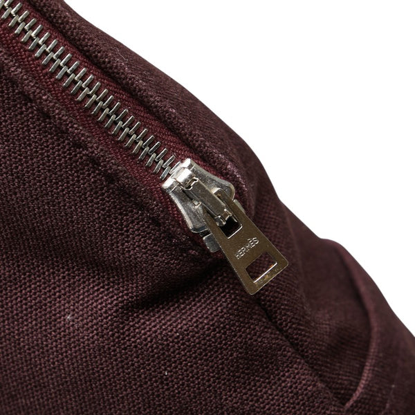 エルメス フールトゥ ポルトドギュマン ビジネスバッグ ハンドバッグ ワインレッド キャンバス メンズ HERMES 【中古】