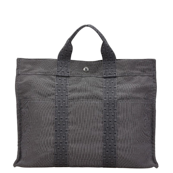 エルメス エールライン トートMM ハンドバッグ トートバッグ グレー キャンバス レディース HERMES 【中古】