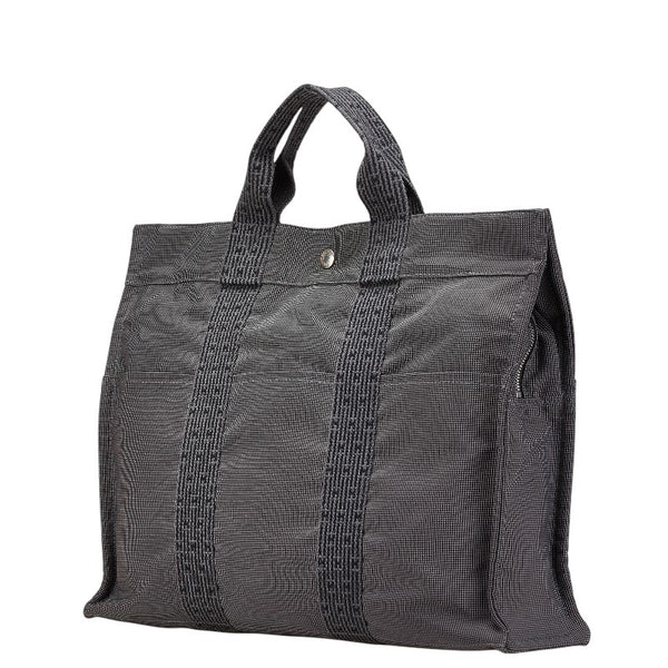 エルメス エールライン トートMM ハンドバッグ トートバッグ グレー キャンバス レディース HERMES 【中古】