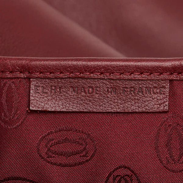 カルティエ ショルダーバッグ ワインレッド レザー スウェード レディース CARTIER 【中古】