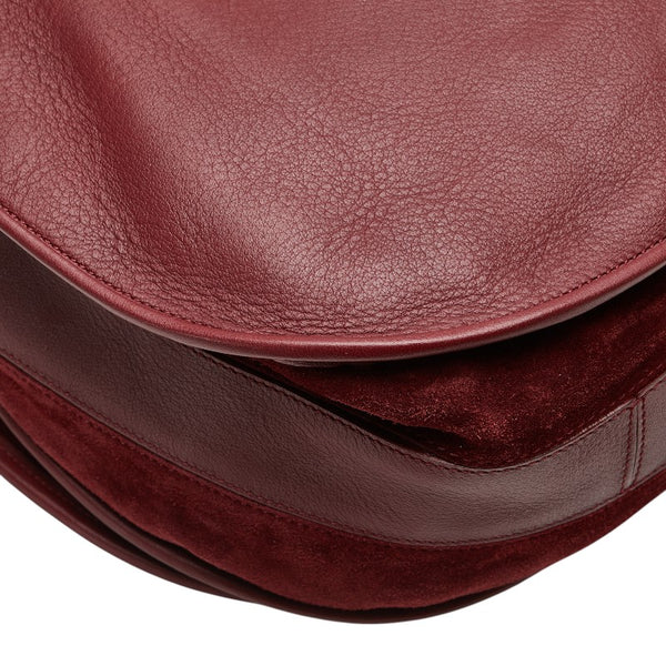 カルティエ ショルダーバッグ ワインレッド レザー スウェード レディース CARTIER 【中古】