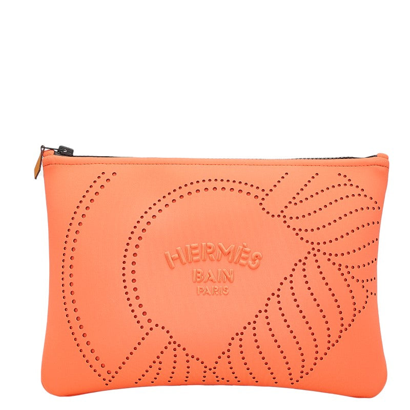 エルメス ネオバン カノエH MM ポーチ 小物入れ オレンジ グルナディーヌ ポリアミド/エラスタン レディース HERMES 【中古】