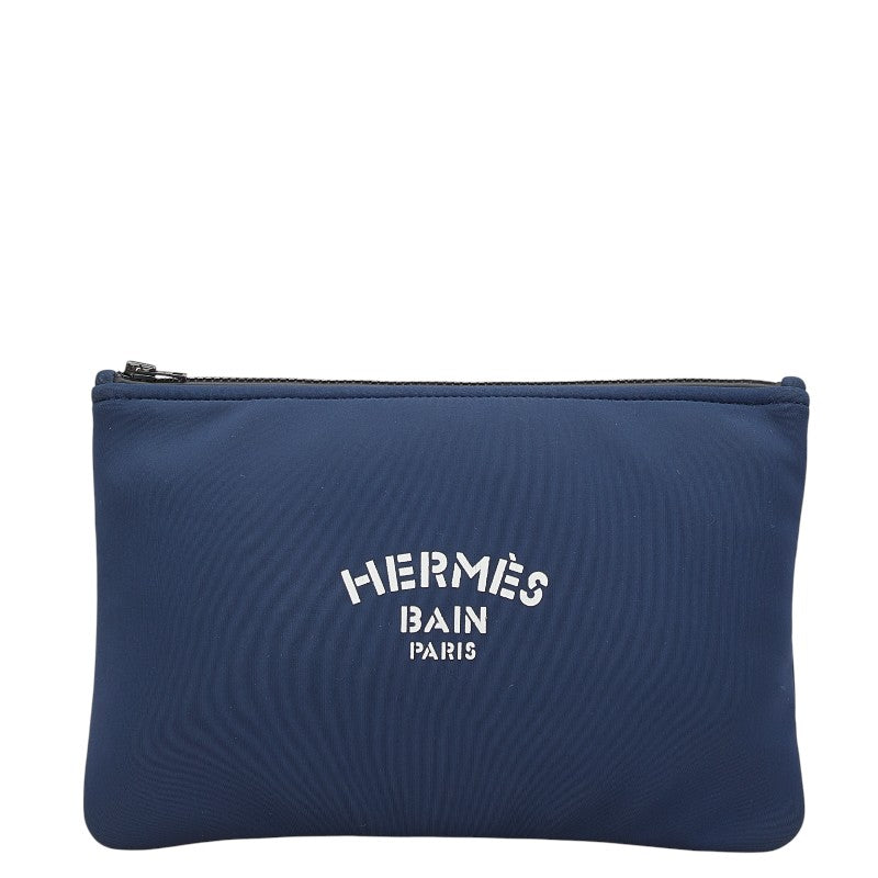 エルメス トゥルース フラット ネオバンMM ポーチ 小物入れ ネイビー ポリアミド/エラスタン レディース HERMES 【中古】