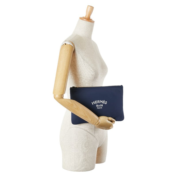 エルメス トゥルース フラット ネオバンMM ポーチ 小物入れ ネイビー ポリアミド/エラスタン レディース HERMES 【中古】