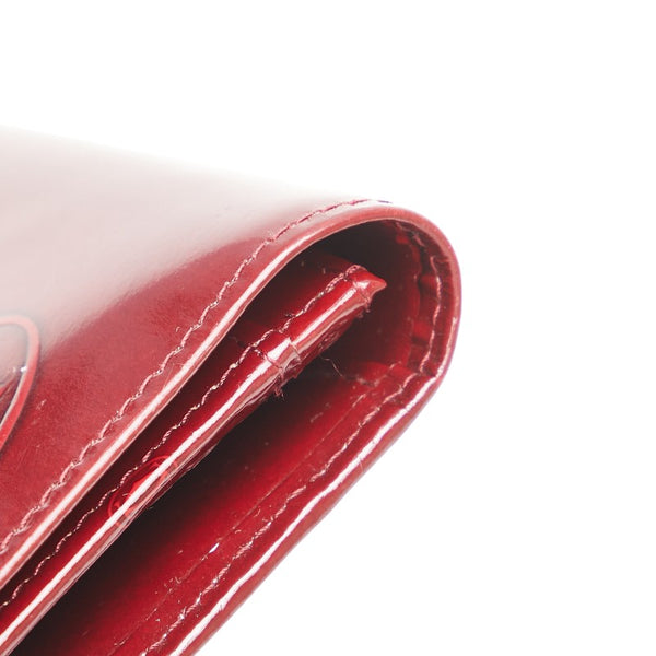 カルティエ ハッピーバースデー 長財布 ワインレッド エナメル レディース CARTIER 【中古】