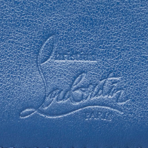 クリスチャンルブタン スタッズ 二つ折り財布 ブルー ネイビー レザー メンズ Christian Louboutin 【中古】