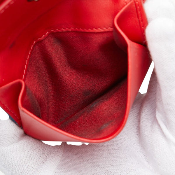 クリスチャンルブタン スタッズ 二つ折り財布 ブルー ネイビー レザー メンズ Christian Louboutin 【中古】