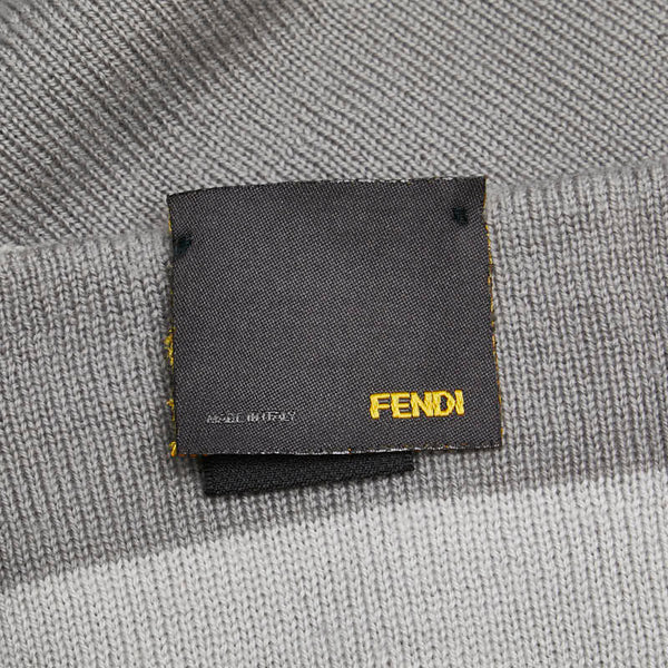 フェンディ マフラー グレー ウール レディース FENDI 【中古】