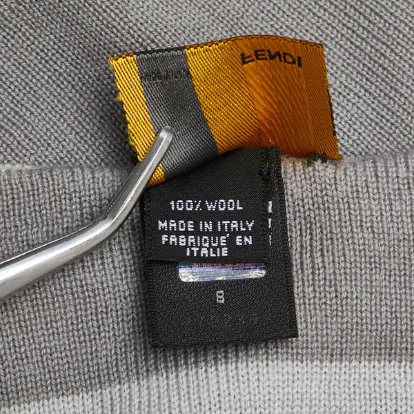 フェンディ マフラー グレー ウール レディース FENDI 【中古】