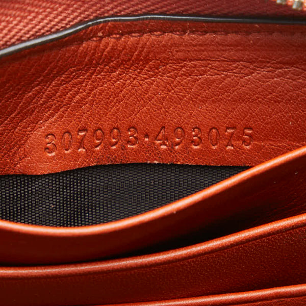 グッチ シマミストラル 長財布 ラウンドファスナー 307993 レッド レザー レディース GUCCI 【中古】