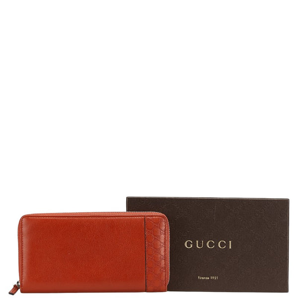 グッチ シマミストラル 長財布 ラウンドファスナー 307993 レッド レザー レディース GUCCI 【中古】