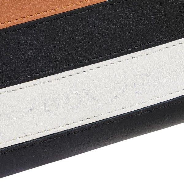 ロエベ アナグラムロゴ 長財布 ラウンドファスナー ブラウン ブラック ホワイト レザー レディース LOEWE 【中古】