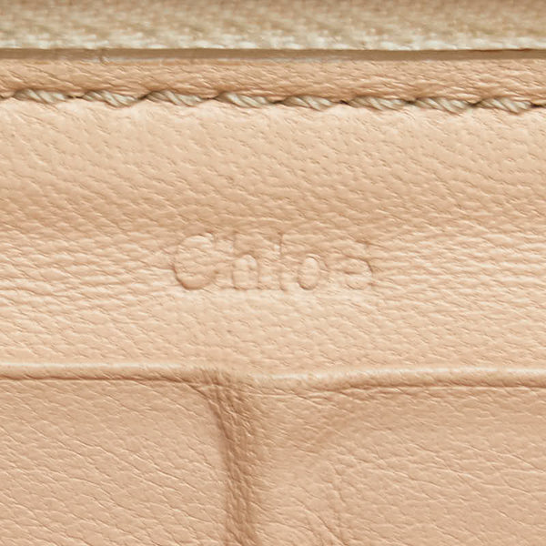 クロエ 長財布 ラウンドファスナー ベージュ レザー レディース Chloe 【中古】