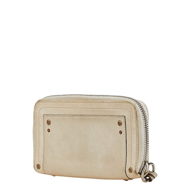 クロエ 長財布 ラウンドファスナー ベージュ レザー レディース Chloe 【中古】