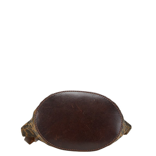フェンディ ズッカ ポーチ 小物入れ ブラウン ナイロン レザー レディース FENDI 【中古】