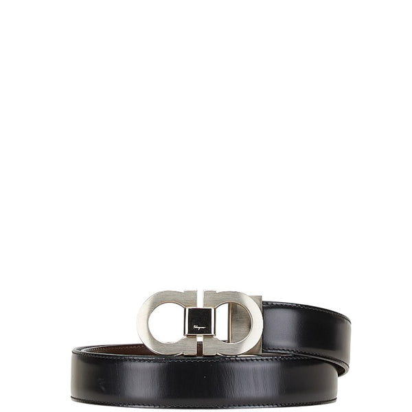 サルヴァトーレフェラガモ ガンチーニ リバーシブル ベルト ブラック ブラウン レザー メンズ Salvatore Ferragamo 【中古】