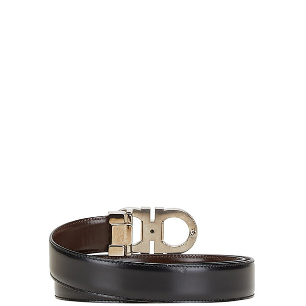 サルヴァトーレフェラガモ ガンチーニ リバーシブル ベルト ブラック ブラウン レザー メンズ Salvatore Ferragamo 【中古】