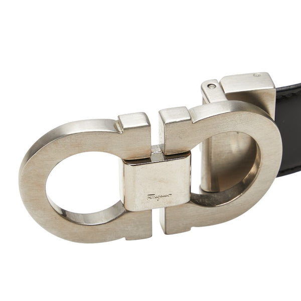 サルヴァトーレフェラガモ ガンチーニ リバーシブル ベルト ブラック ブラウン レザー メンズ Salvatore Ferragamo 【中古】