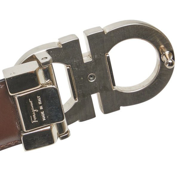 サルヴァトーレフェラガモ ガンチーニ リバーシブル ベルト ブラック ブラウン レザー メンズ Salvatore Ferragamo 【中古】