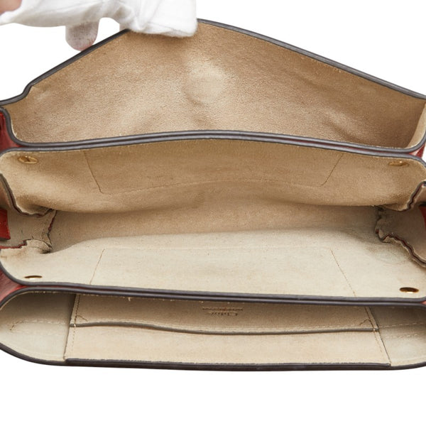 クロエ フェイ スモール 斜め掛け ショルダーバッグ レッド スウェード レザー レディース Chloe 【中古】