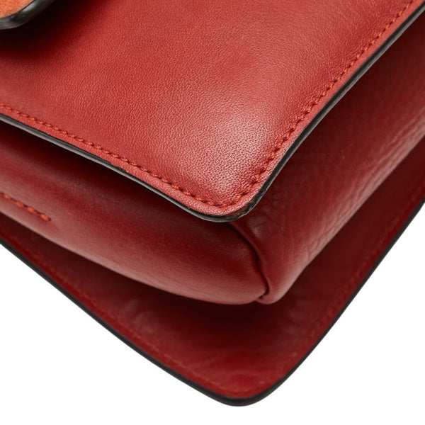 クロエ フェイ スモール 斜め掛け ショルダーバッグ レッド スウェード レザー レディース Chloe 【中古】