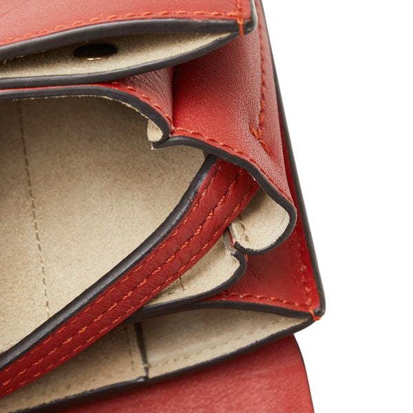 クロエ フェイ スモール 斜め掛け ショルダーバッグ レッド スウェード レザー レディース Chloe 【中古】